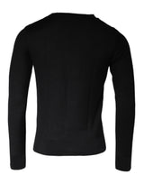 Dolce & Gabbana Black Long Sleeve Crew Neck Pullover Sweater