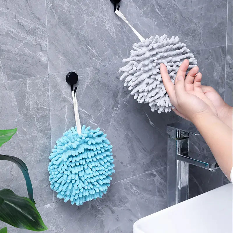 2pcs Soft Coral Velvet Chenille Hand Towels for Home