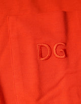 Dolce & Gabbana Orange Cotton Button Down Casual Polo Shirt