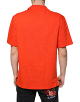 Dolce & Gabbana Orange Cotton Button Down Casual Polo Shirt