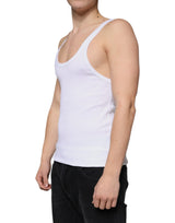 Dolce & Gabbana White Tank Sleeveless Round Neck T-shirt