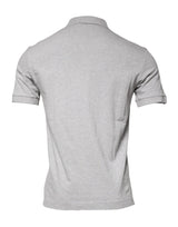 Dolce & Gabbana Gray Crown Collared Short Sleeve Polo T-shirt