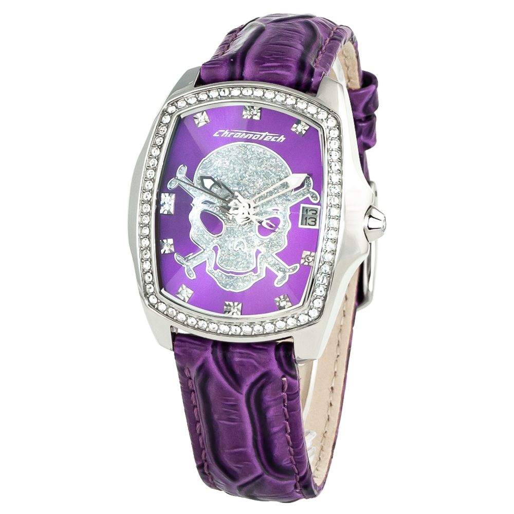 Chronotech Purple Leather Watch