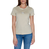 Calvin Klein Jeans Beige Cotton Rigenerato Tops & T-Shirt