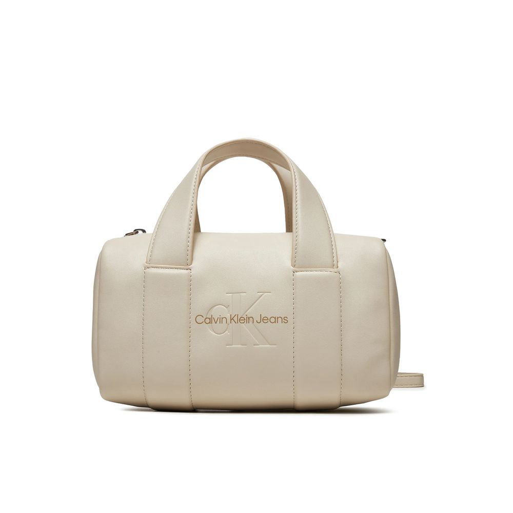 Calvin Klein Jeans Beige Synthetic Leather Handbag