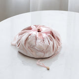 Large Travel Makeup Bag with Drawstring Closure
