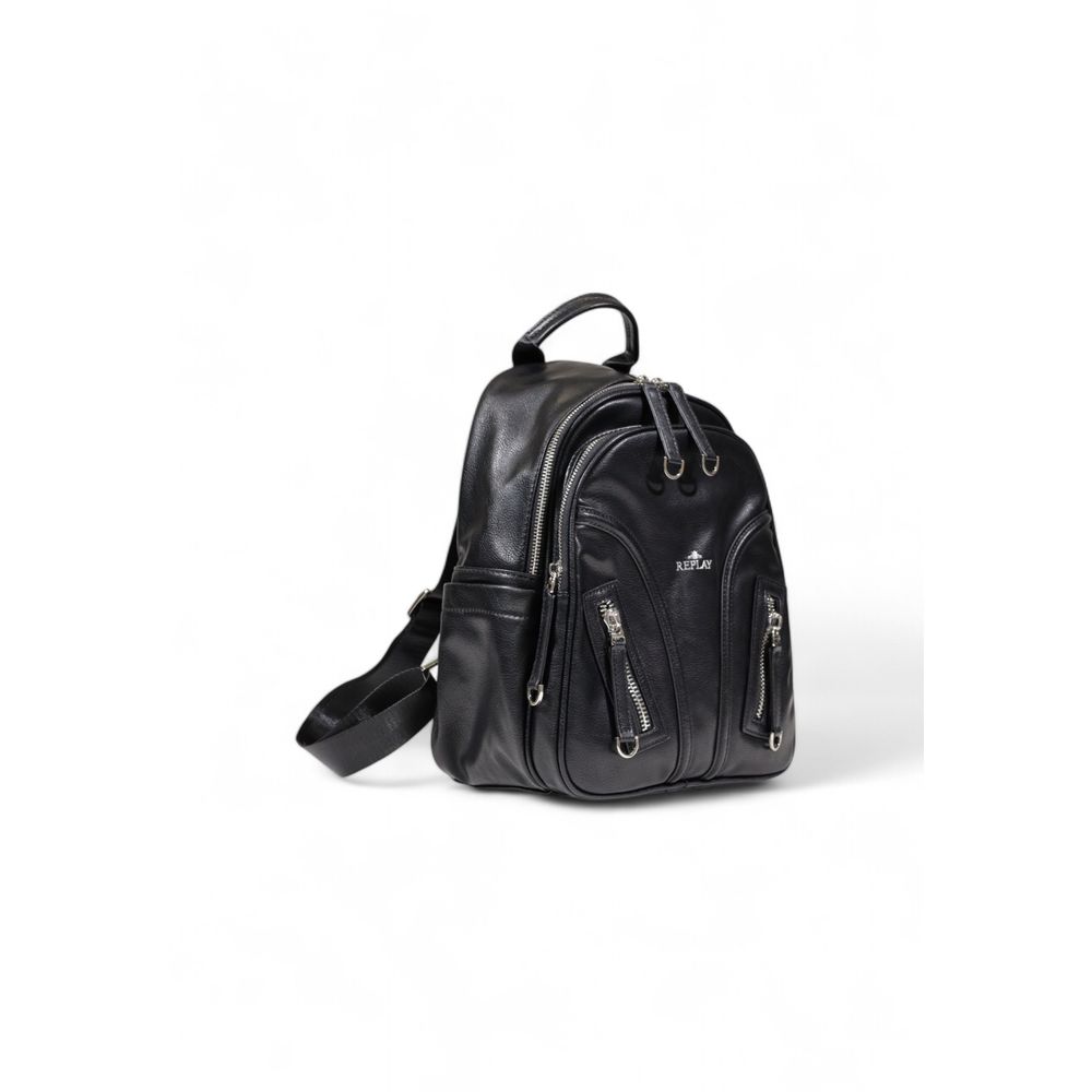 Replay Black Polyester Backpack