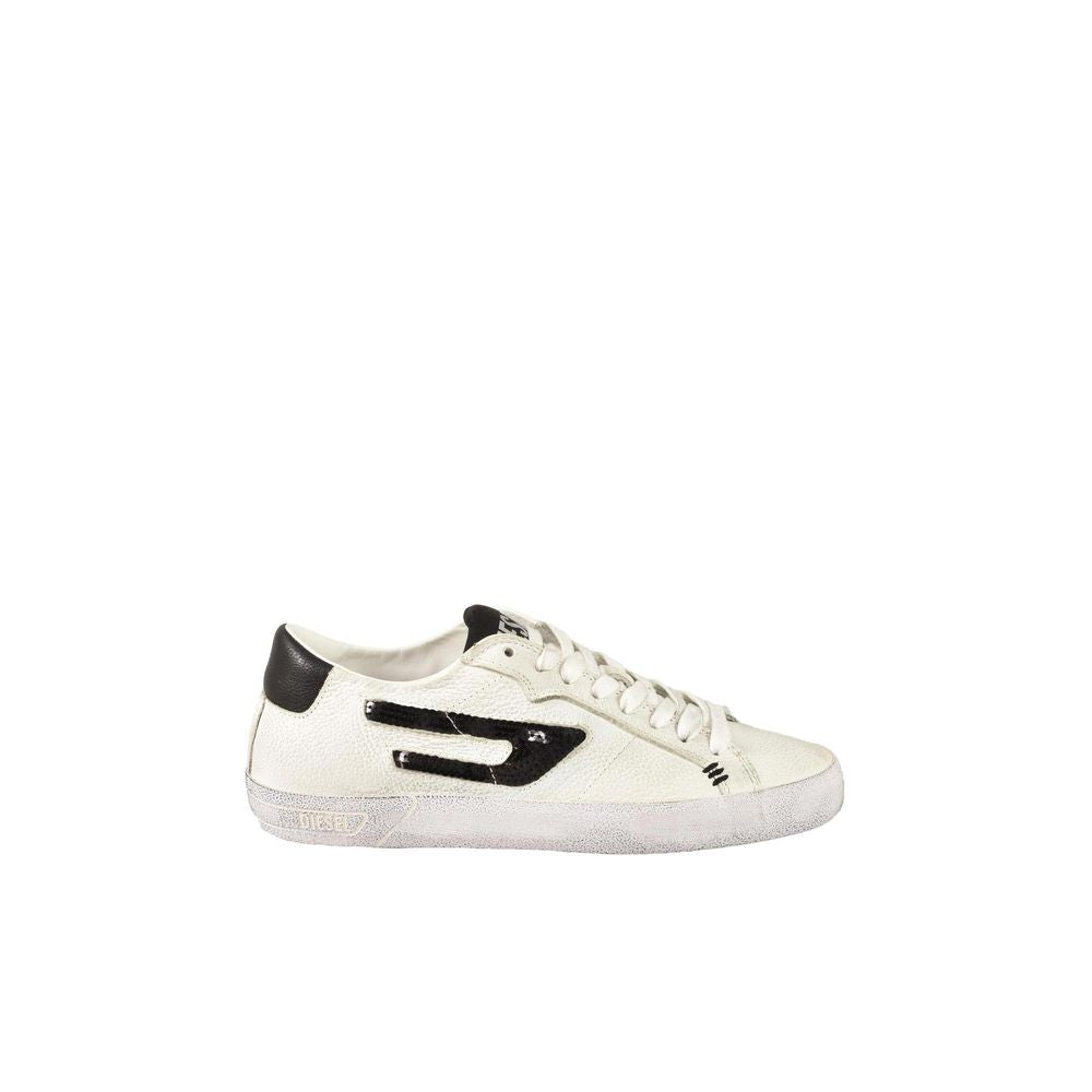 Diesel White Leather Sneaker