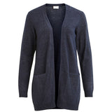 Vila Clothes Blue Viscose Cardigan