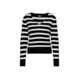 Only Black And White Polyester Sweater