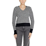 Only Black And White Polyester Sweater