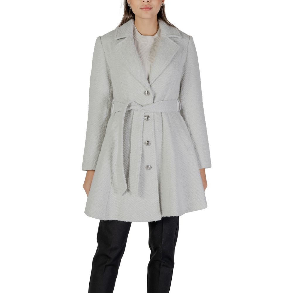 Guess Gray Polyester Jackets & Coat