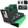 DaluRunhe Mtg deck box for Commander Deck Box with Dice Tray Fits 230 Cards 4 in 1 for Magic TCG CCG Deck Card Boxes Case Storage Includes 4 Dividers & 2 Toploaders Trading Deck BoxBlack/Blue