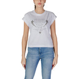 Guess White Cotton Tops & T-Shirt