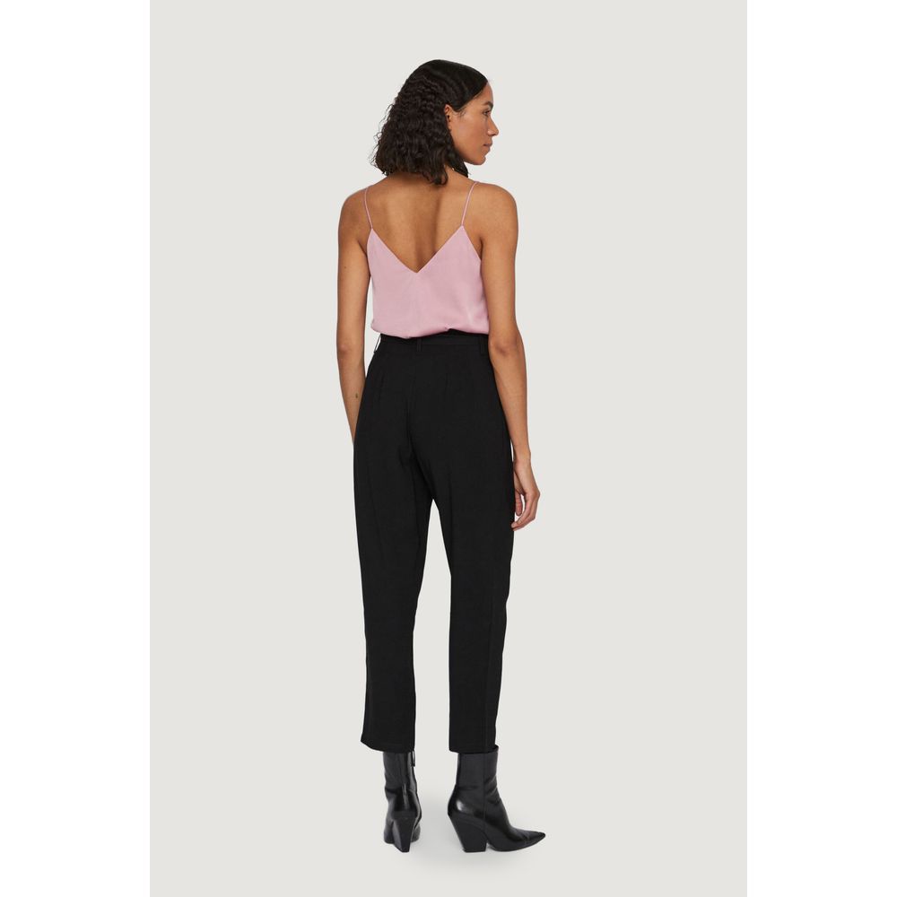 Vila Clothes Black Viscose Jeans & Pant