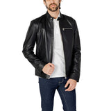 Peuterey Black Leather Jacket