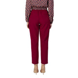 Vila Clothes Bordeaux Polyester Casual Pants