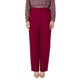 Vila Clothes Bordeaux Polyester Casual Pants