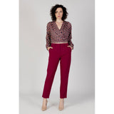 Vila Clothes Bordeaux Polyester Casual Pants