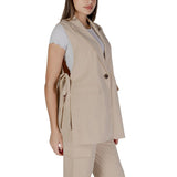 B.Young Beige Polyester Waistcoat