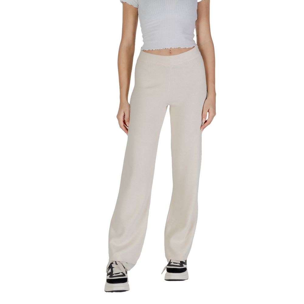 Vero Moda Cream Viscose Casual Pants