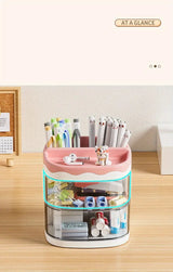 Cute Multi-color Transparent Pen Holder for Desk