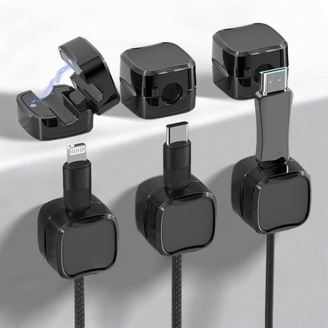 6 Pack Cord Holder Magnetic Cable Clips Phone Cord Organizer for Desk Adhesive Charger Wire Holders USB Cable Management for Office Desk Car Wall Under Desk Nightstand