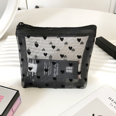 New Ins Heart Velvet Makeup Bag for Girls (Large Capacity)