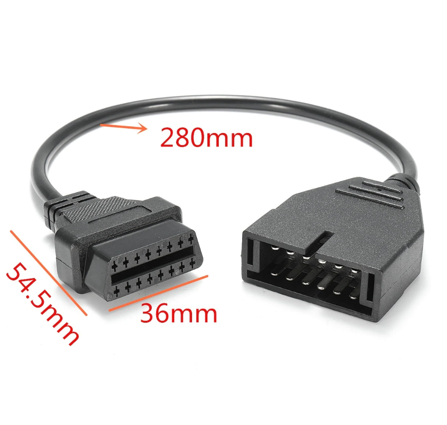 12 Pin OBD1 To 16 Pin OBD2 Convertor Adapter Cable For GM Diagnostic Scanner US