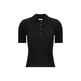 Courrèges Black Viscose Polo Shirt