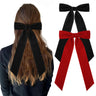Aileam 2PCS Velvet Hair Bows Ribbon Hair Clip Black Red Accessories Ponytail Holder Accessories Slides Metal Clips Hair Bow for Women Girls Toddlers Teens Kids