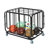 Ball Cart Ball Storage Ball Bin Basketball Cart Ball Storage Bin Ball Cart with Wheels Ball Organizer Cage Ball Holder Basketball Storage Bin Ball Basket Storage for Sports Equipment Metal