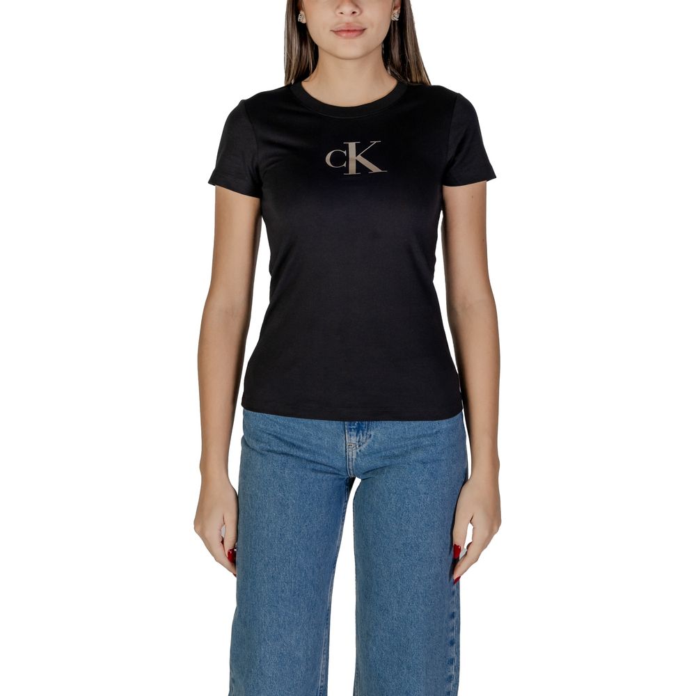 Calvin Klein Jeans Black Cotton Tops & T-Shirt