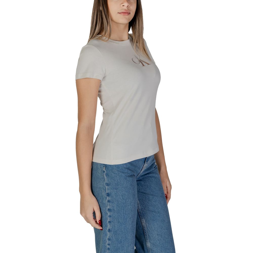 Calvin Klein Jeans Beige Cotton Tops & T-Shirt