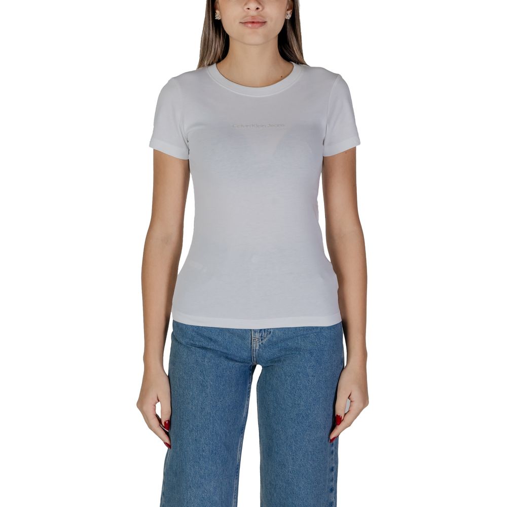 Calvin Klein Jeans White Cotton Tops & T-Shirt