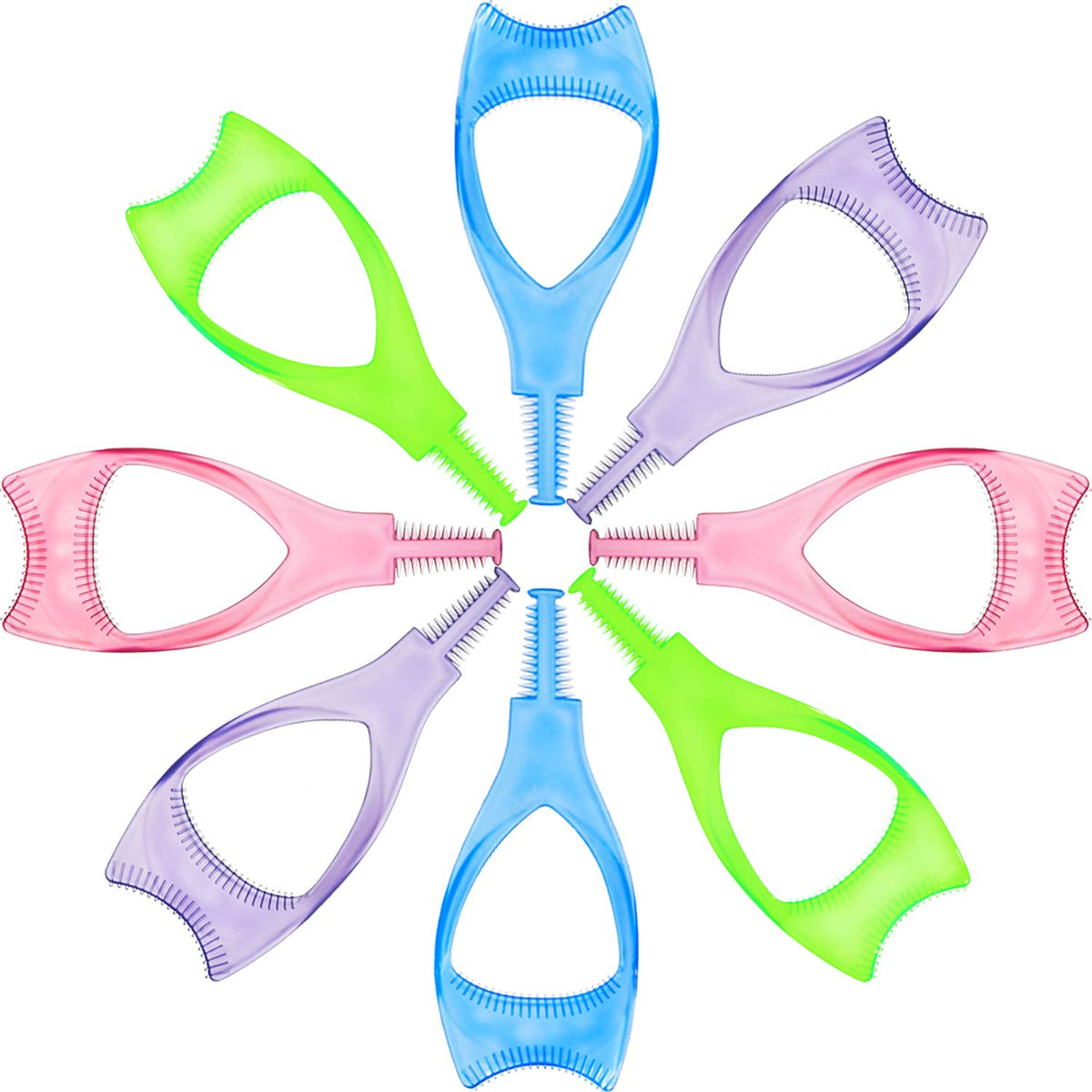 Hotop Mascara Shield Applicator Eyelash Brush Curler Guard Applicator Plastic Eyelashes Tool 4 Colors (16 Pieces)