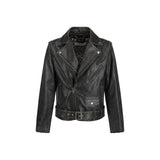 Golden Goose Brown Calf Leather Bos Taurus Biker Jacket