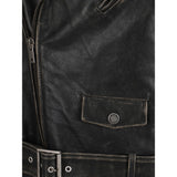 Golden Goose Brown Calf Leather Bos Taurus Biker Jacket