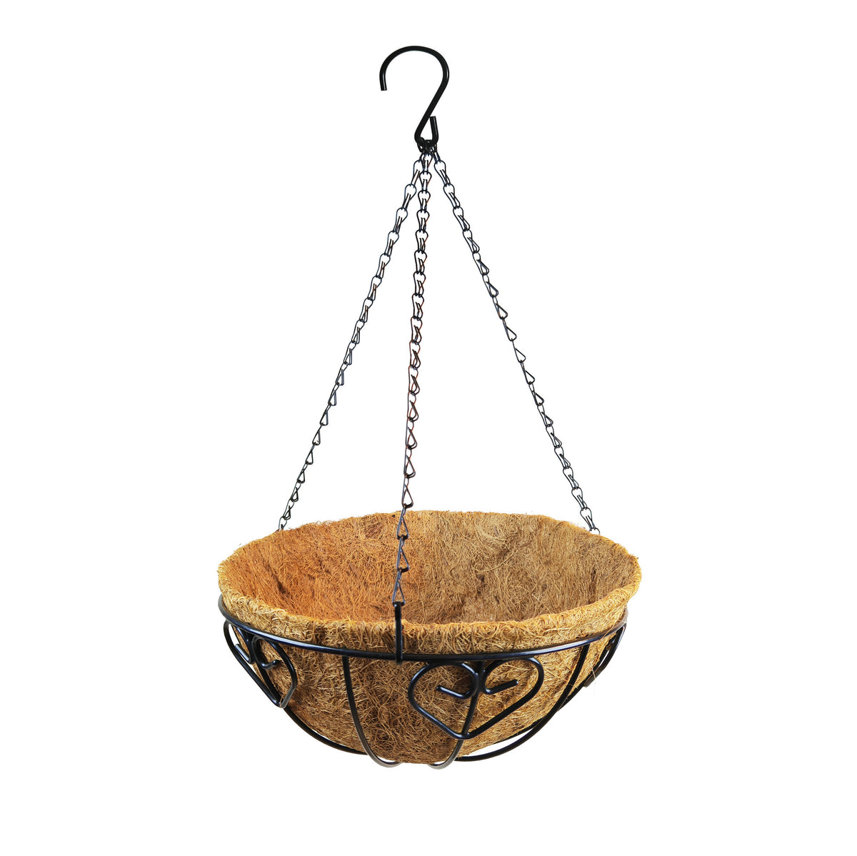 Round Iron Coconut Fiber Hanging Planter Basket