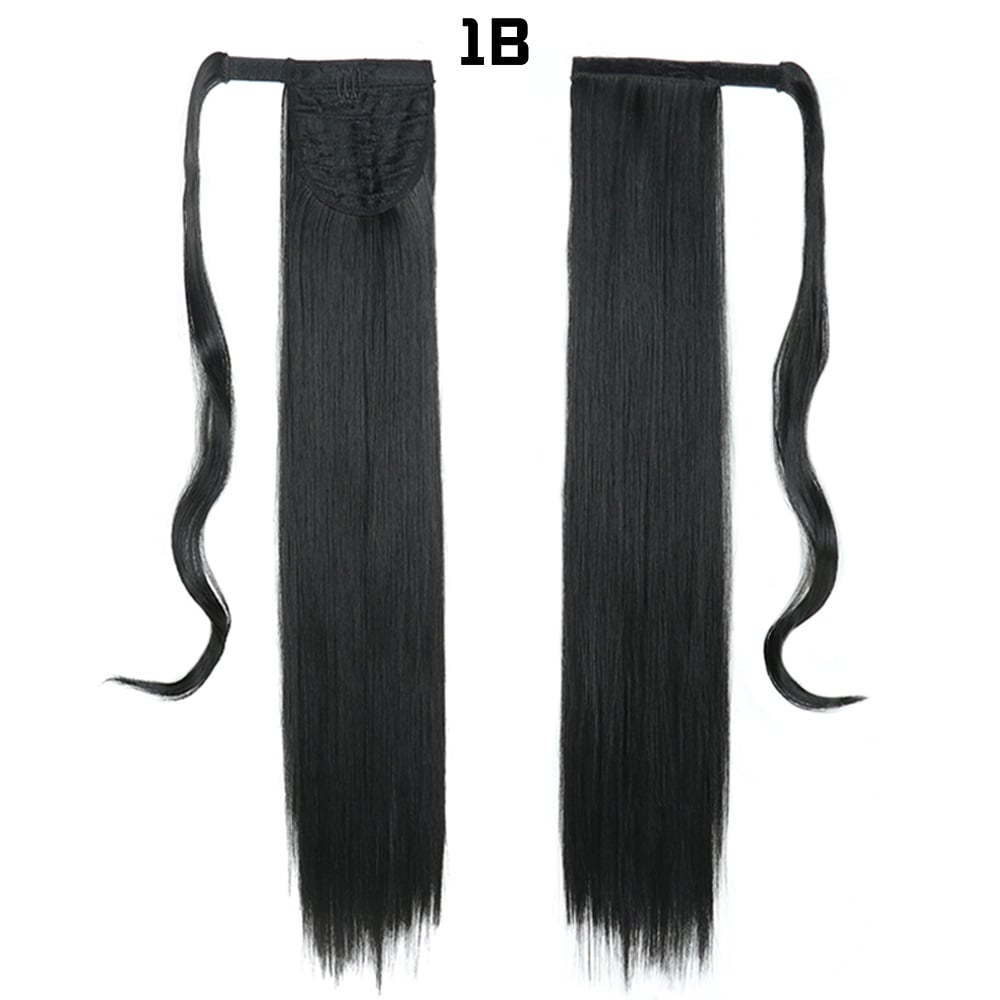 European American Long Straight Hair Velcro Ponytail