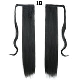 European American Long Straight Hair Velcro Ponytail