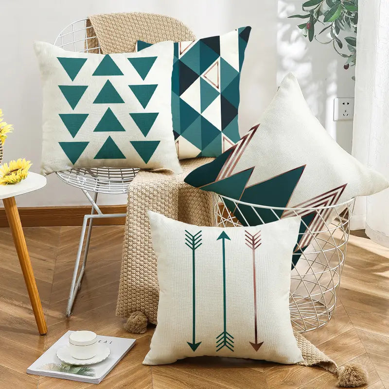Geometric Print Throw Pillow Case for Home Decor