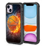 XWMHHP Compatible with iPhone 13 Case iPhone 14 Case Design for Men Boys Cool Basketball 3-Layer Rugged Shockproof Hard Plastic Bumper +Soft Silicone Rubber Heavy Duty Protection Cover