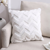 Plush Geometric Throw Pillow Cover for Home Decor