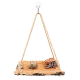 Hermit Crab Climbing Toy Natural Wooden Reptile Swing Toy Pet Cage Tank Aquarium Accessories for Hermit Crab Lizard Chameleon Hamster Guinea Pig Chinchilla Bird Parrot