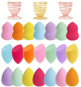 Abgream 24pcs Makeup Sponge Blender Set - 21 Pcs Latex-Free Vegan Sponges with 3 Pcs Makeup Blender Holder Beauty Cosmetic Foundation Blending Powder Puff for Liquid Powers BB Cream (Style 1)