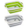 2 Pack Collapsible Cutting Board Foldable Dish Tub with Draining Hole Portable Chopping Board with Colander 3 in 1 Multifunction Camping Sink for Washing Dish Bowl Vegetables and Fruit