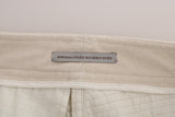 Ermanno Scervino Chic Beige Corduroy Skinny Slim Fit Pants