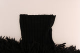 Dolce & Gabbana Elegant Black Fringed Wool-Cashmere Sweater