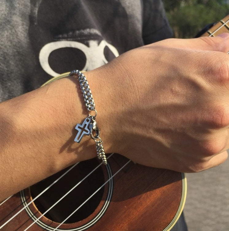 Stainless Steel Cross Bracelet - Stylish and Versatile